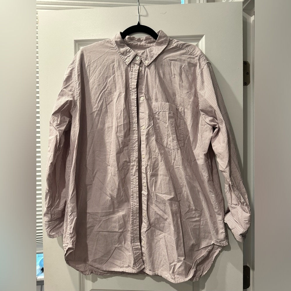 American Eagle Striped Boyfriend Shirt